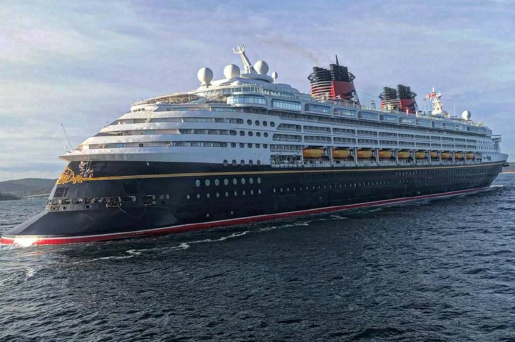 Disney Wonder as it leaves the Eden Port. Picture by Joanne Korner. 