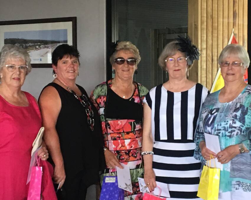 SUCCESS: Wendy Salisbury, Nikki Gordon, Judy Collins, Jacki Beever and Bev Brown  looked the part for the Spring Fever Lunch and Fashion Parade.
