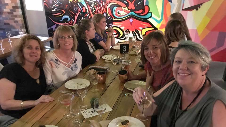  DELICIOUS: Nicole Jarvis, Donna Grey, Jennie Curtis and Jodie Harris enjoy the fundraising dinner at Drift Restaurant and Bar.