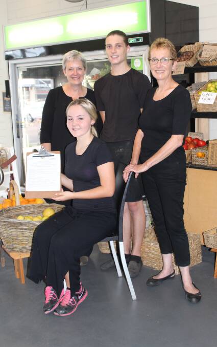TEAM EFFORT: Sprout owner Karen Lott with staff Toby Walton, Sue Flannery and (front) Brooke Rogers are thrilled with their nomination. Pictures: Liz Tickner