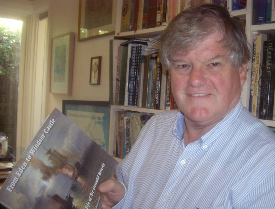 HOT OFF THE PRESS: Sydney author Bob Lawrence with his latest book ‘From Eden to Windsor Castle’ on Sir Oswald Brierly. Picture: Lindy Davey