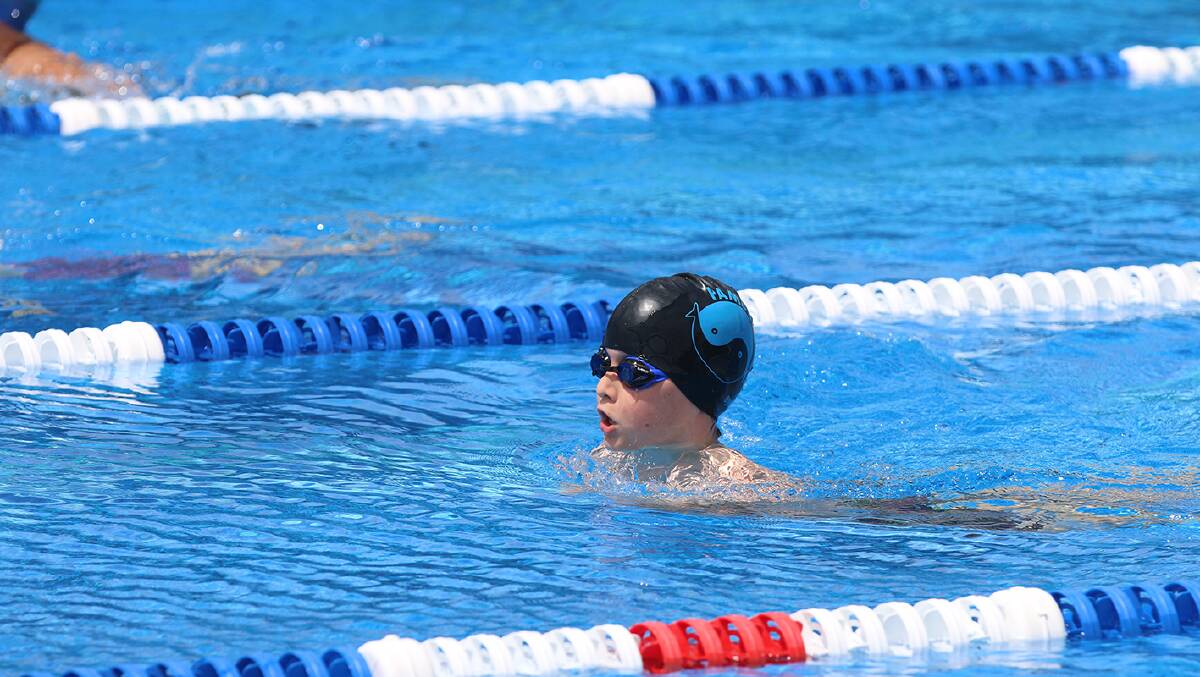 A young swimmer competes in an Eden Swimming Club event at Eden Olympic Pool on Saturday, February 4.