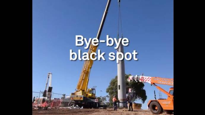 A still shot from Telstra's promotional video for the new Towamba mobile tower.