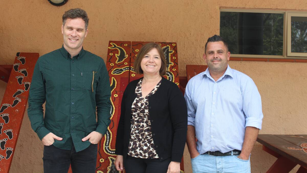 Jarrod Harrison the manager of the RARE program, CTP buisness development manager Leanne Atkinson and acting CEO of the Eden LALC Les Kosez continue to discuss how to kick-start the Eden Tiny Homes project.