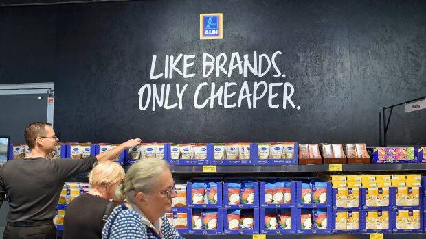 Aldi can make better profit margins by stocking more private-label products and a smaller range overall. Photo: David Mariuz