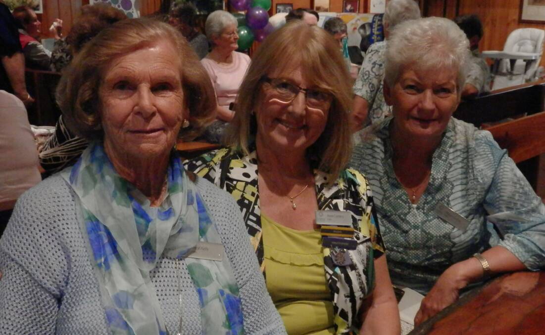 EDEN VIEW CLUB: Members Beryl Kelly, Anne Comery and Mary Squires at Bega. 
