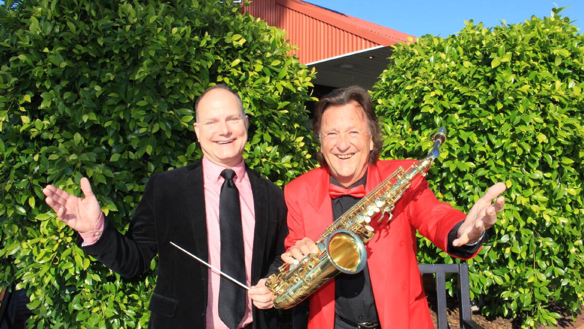 Big sound: Dr Sandy Glass, conductor of the Concert Band, and Paul Dion, leader of the Big Band, can't hide their excitement for the concert.