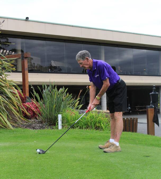 Taking aim: Active golfer and Parkinson's sufferer Bob McDonald is testament to the benefits of exercise and good diet. Bob is president of the Bega Valley Parkinson Support Group. Picture: Denise Dion