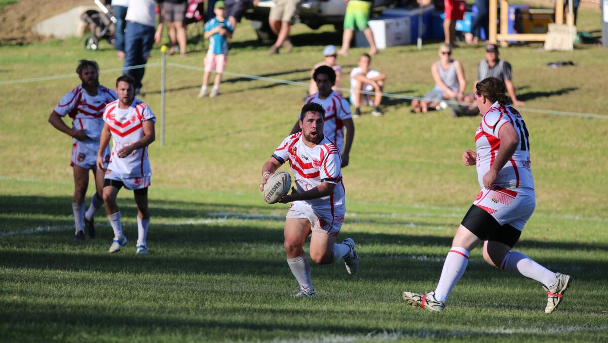 John Aldridge running strong for the Eden Tigers' Rugby League Football Club. Picture: Jacob McMaster