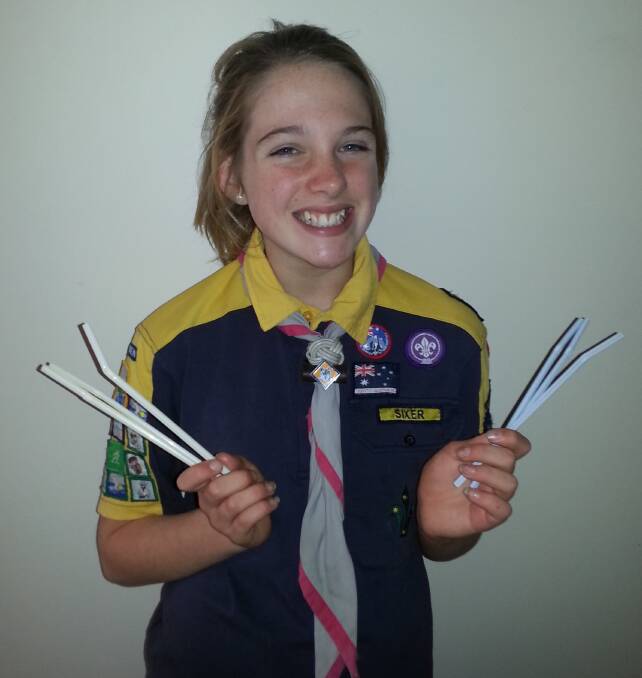 Say no to straws: Eden Sea Scouts cub, Eden Hayes-Elliott, swore she’d never use a plastic straw again after her marine debris research. To do this photo, she had to borrow straws from her neighbour, and remains determined to keep a ban in her own house.