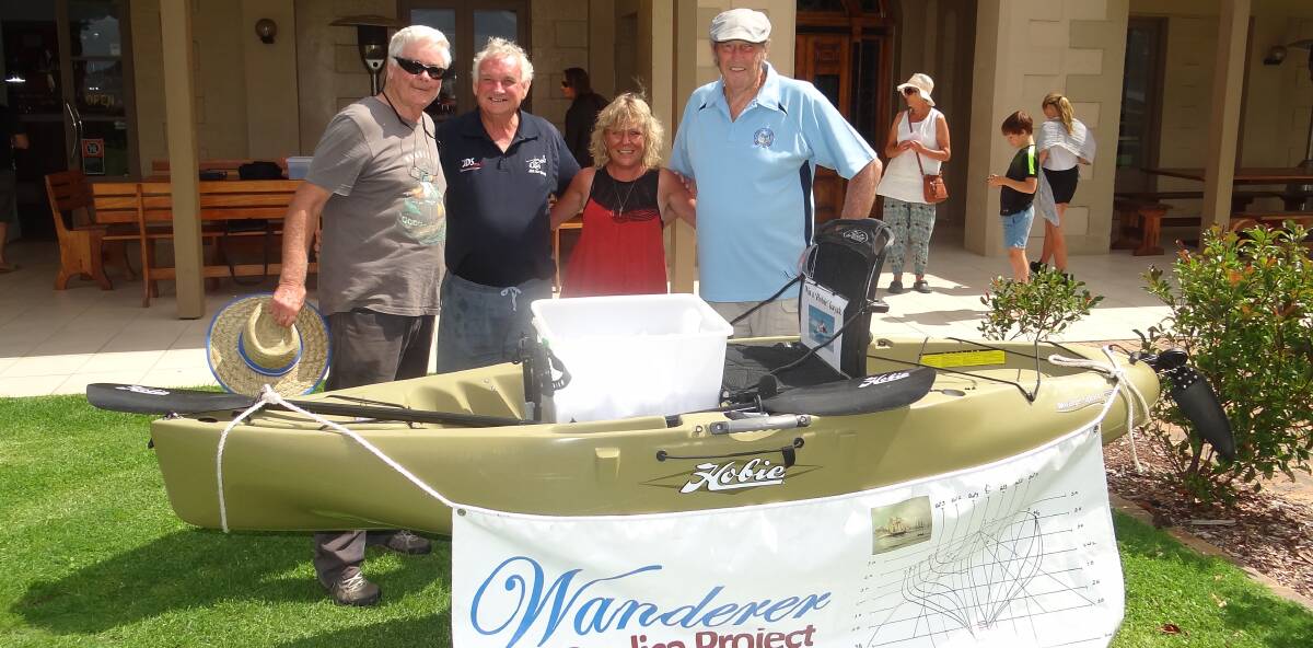 Wanderer raffle: (from left) fundraising chair Jon Gaul, Dave Brown, Kym Swan and president Morrie Lynch. Picture: Jim Morris