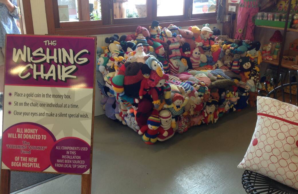 "Wishing Chair" in gift shop at Oaklands Event Centre, Pambula. Photo courtesy Liz McLeod.