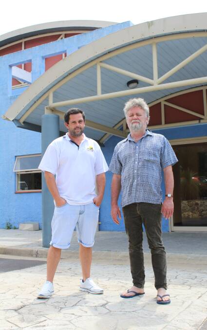 Future unclear: Eden Local Aboriginal Land Council Land and Sea Coordinator Les Kosez and Bundian Way manager Noel Whittem at Jigamy. Photo: Toni Houston