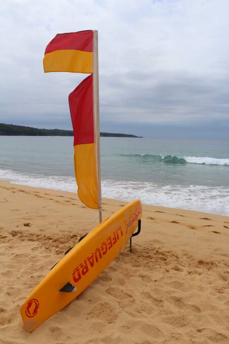Surf life saving flag on Eden's Aslings Beach last summer. Picture: Toni Houston
