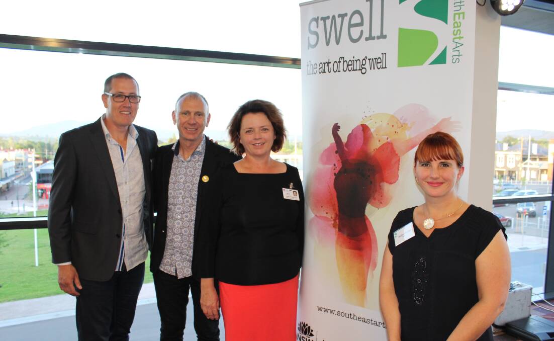SWELL IDEA: Launching the Arts and Health initiative on Monday are Ian Campbell, Andrew Gray and Jenny Symons. At the event, South East Arts announced an initiative to a room full of potential project partners and supporters.