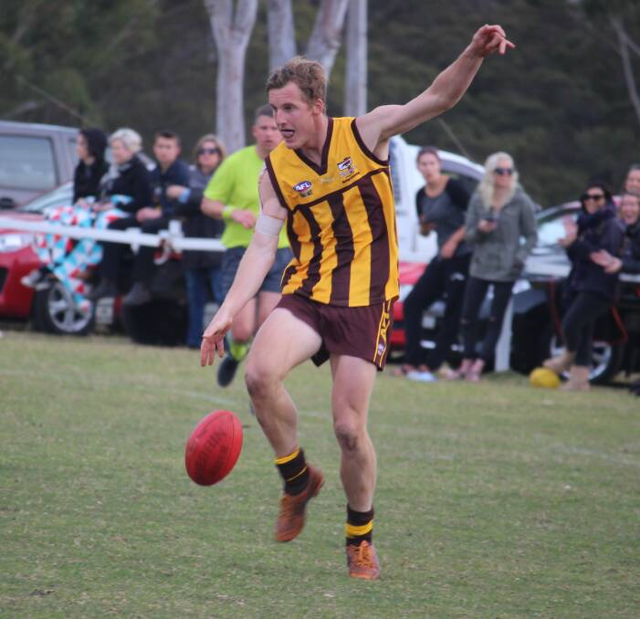 Support player: Steve Butterworth helped set up a number of shots on goal for the Panthers against the Narooma Lions in the minor semi-final. 