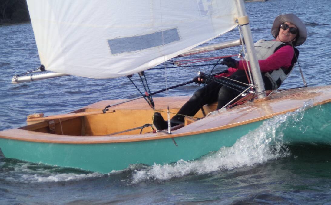 Front runner: Sian Morton leads the field in her sabre during the Wallagoot Lake Boat Club meet on Saturday. Picture: supplied 