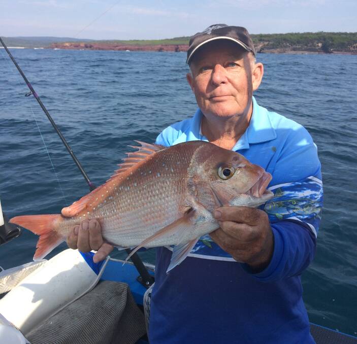 Good catch: Chris Young shows a fine local snapper taken from just south of Mowarry Point that anglers are calling the "Snapper Highway".