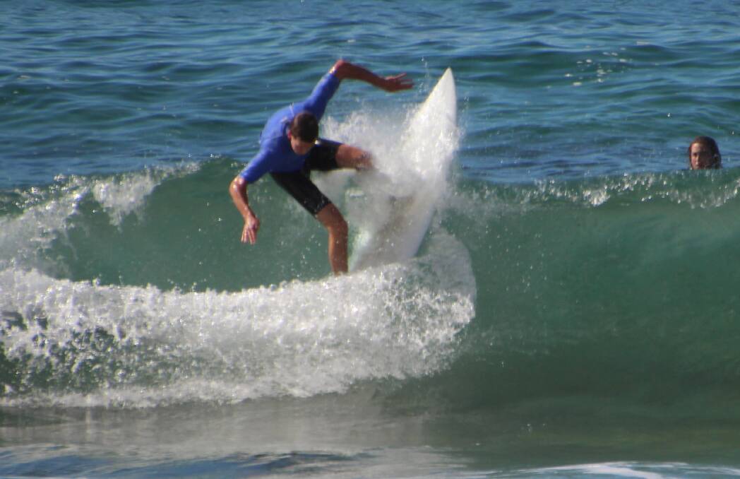 Great ride: Gentle waves provided a playground for surfers of all ages at the Boardrider Club competition on Saturday. 