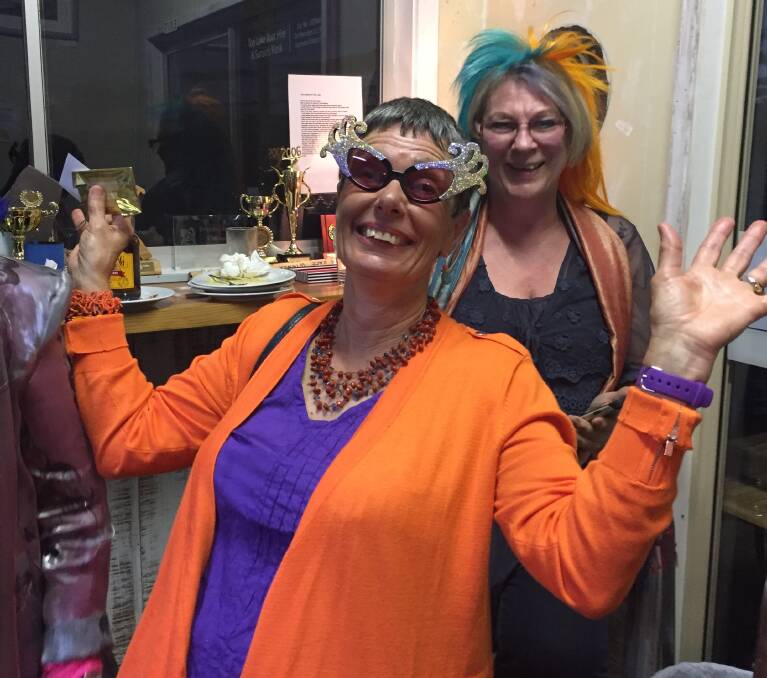 Fabulous darling: Robyn Loorham, who received the prize for most colourful outfit with Lee Mavanna.