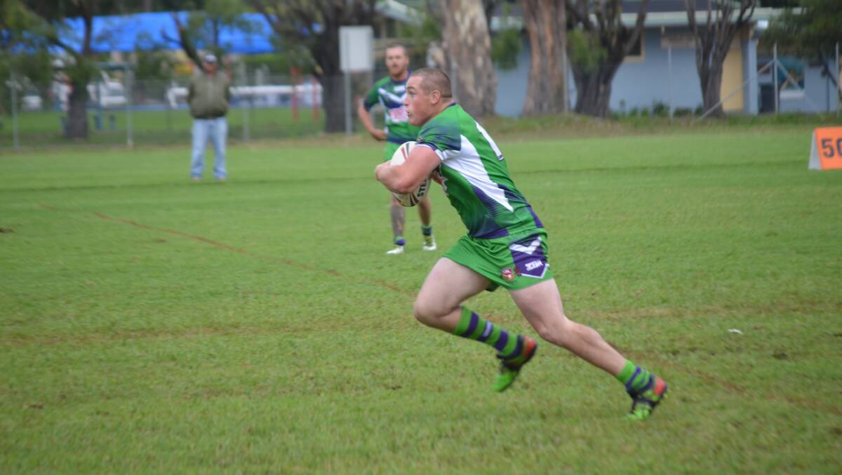 Grant Moon goes on a burst for the Group 16 All Stars in the headline men's match on Saturday. 
