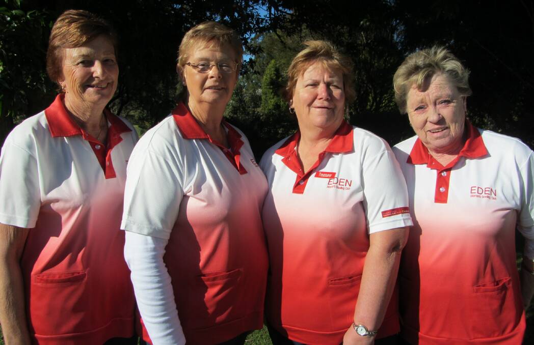 Women's bowls: vice-president Win Cameron, president Jan Key, treasurer Judy Russell and head of social Elaine Wright.