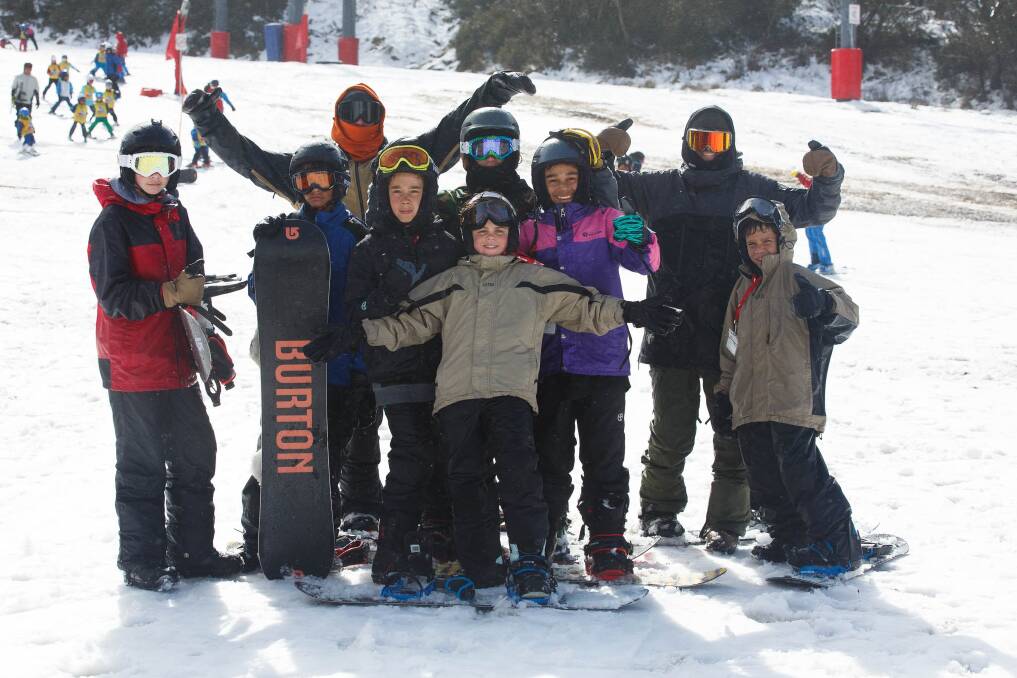 Photos of the Narooma students at the snow