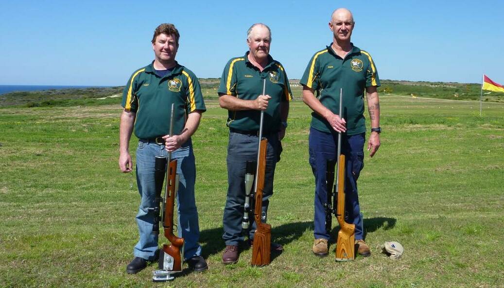 Bega Rifle Club members Colin Twigg, Russell Palmer and David Durrant.