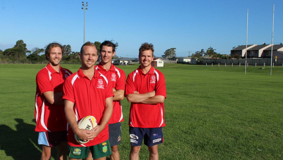 NEW BLOOD: Eden Tigers captain-coach Jake Whitehead (front) and his band of brothers Toby Whitehead, Brad Pocock and Matt Whitehead from Hay, NSW.