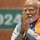 Narendra Modi is seeking to become the second Indian PM to be elected three times in a row. (AP PHOTO)