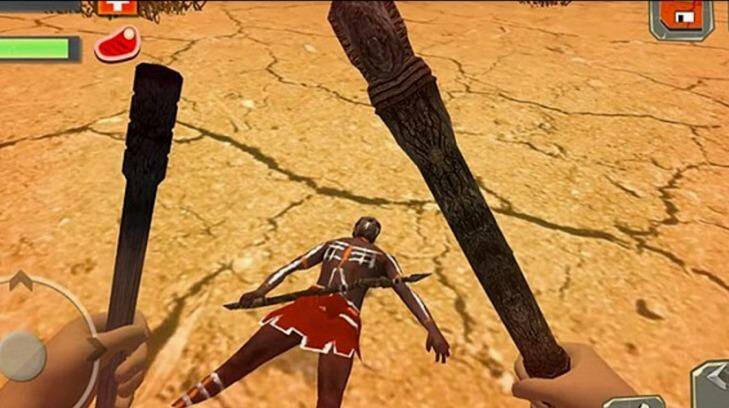 An Aboriginal man is seen lying on the ground after apparently being bludgeoned to death.  Photo: Screen grab