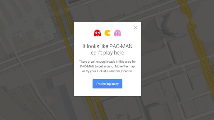 PAC-MAN wasn't feeling up to an adventure around The Age offices in Melbourne. Photo: Screenshot: Google Maps
