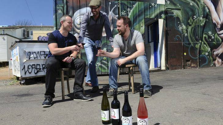 Luke McGaghey, Bill Crowe and Aaron Harper are behind Three Lads wine. Photo: Graham Tidy