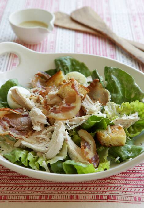 Jill Dupleix's chicken caesar salad <a href="http://www.goodfood.com.au/good-food/cook/recipe/chicken-caesar-salad-20111019-29unu.html?rand=1412924289862"><b>(recipe here).</b></a>
