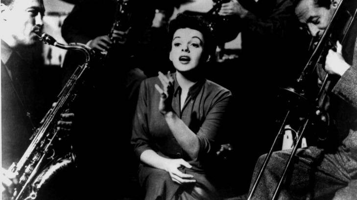 Film still from 1950s version of <i>A Star is Born</i>, starring Judy Garland.