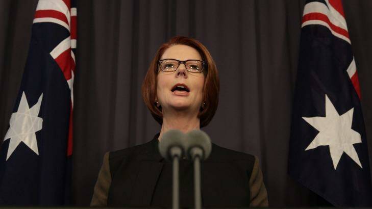 Regret: Julia Gillard says she should not have fed Kevin Rudd hope on the night she deposed him as prime minister. Photo: Alex Ellinghausen