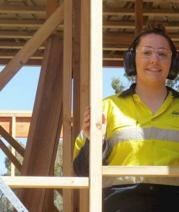 Hands-on person: Laura Troietto is doing a carpentry apprenticeship at Nillumbik Shire Council.