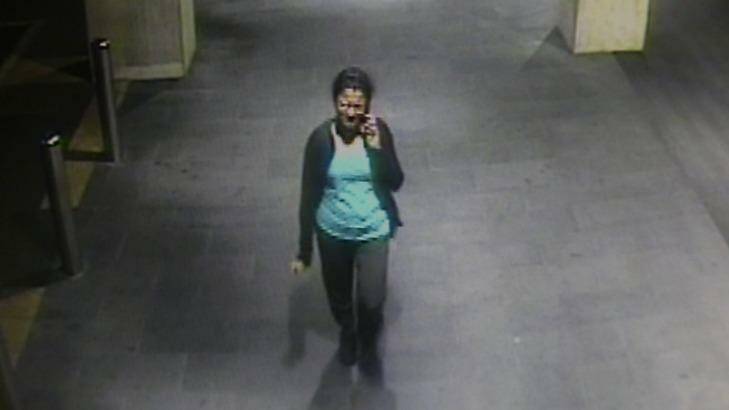 Prabha Kumar talks to her husband as she walks home from Parramatta station, moments before she was killed. Photo: Police Media