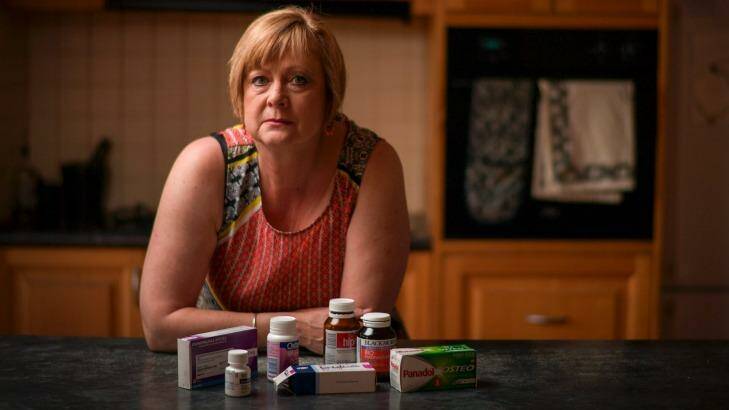 Karen Cowley suffer from terminal breast cancer, which she treats with a drug not available in Australia.  Photo: Eddie Jim