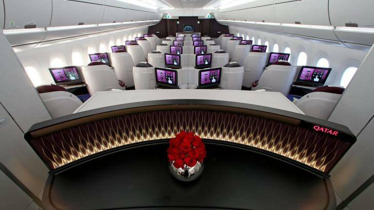 Business class on board the Qatar Airways A350.