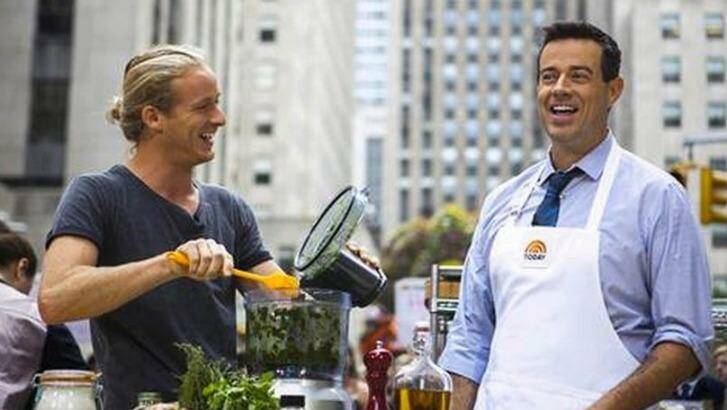 Expanding: Guy Turland (left) with Carson Daly on the Today Show.