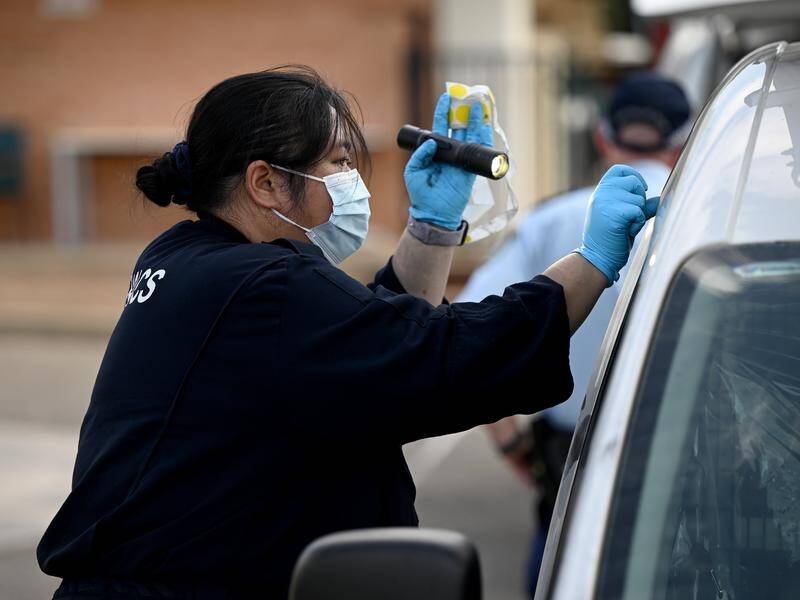 Forensic police are investigating a stabbing and street riot at a western Sydney church. (Bianca De Marchi/AAP PHOTOS)