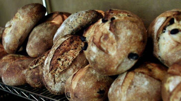 SPECIAL 17341 smh.  sat met.  030102.   where to buy..  pic by narelle autio.  naa.  walnut sourdough bread amongst all sorts of bread from sonoma woodfired baking company in glebe