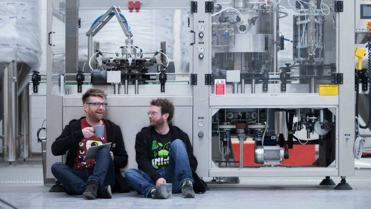 Callum (left) and brother Nat Reeve are opening their Kaiju brewery. Photo: Simon Schluter
