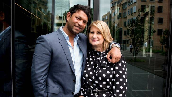 Real life son and mother, Saroo and Sue Brierley, whose story is told in the film <i>Lion</i>. Photo: Edwina Pickles