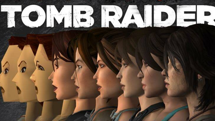 The in-game faces of Lara Croft, from the original in 1996 to the reboot version in 2013. Photo: Halloweencostumes.com