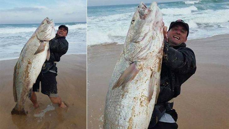 Renier struggles with is giant catch. Photo: Facebook
