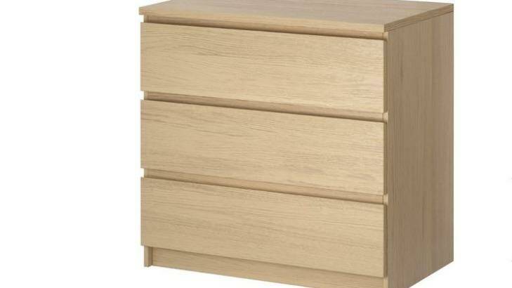 Ikea Malm drawers  as advertised in Australia.
