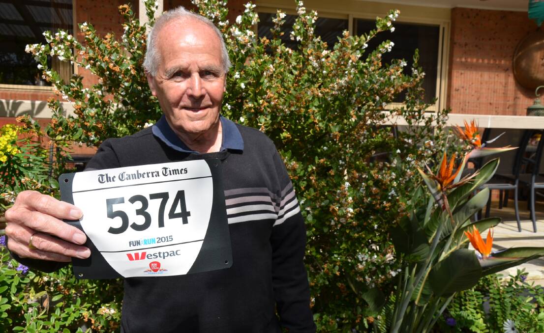 Leslie Ion, 80, of Surf Beach, will contest the 2015 The Canberra Times Fun Run.