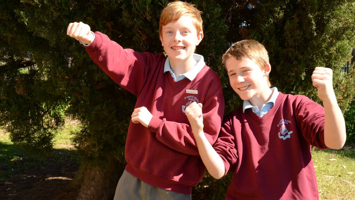 FILM FUN: Moruya students Vincent Edwards and Thomas Gardner are excited about being finalists in a film festival.
